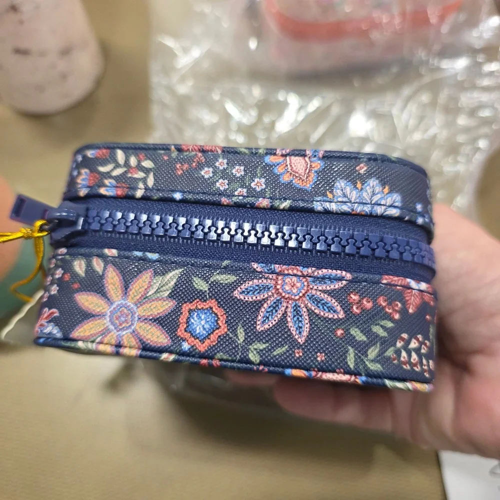 Simply Southern Navy Floral Jewelry Organizer Travel Case Zipper Closure‎ NWT
